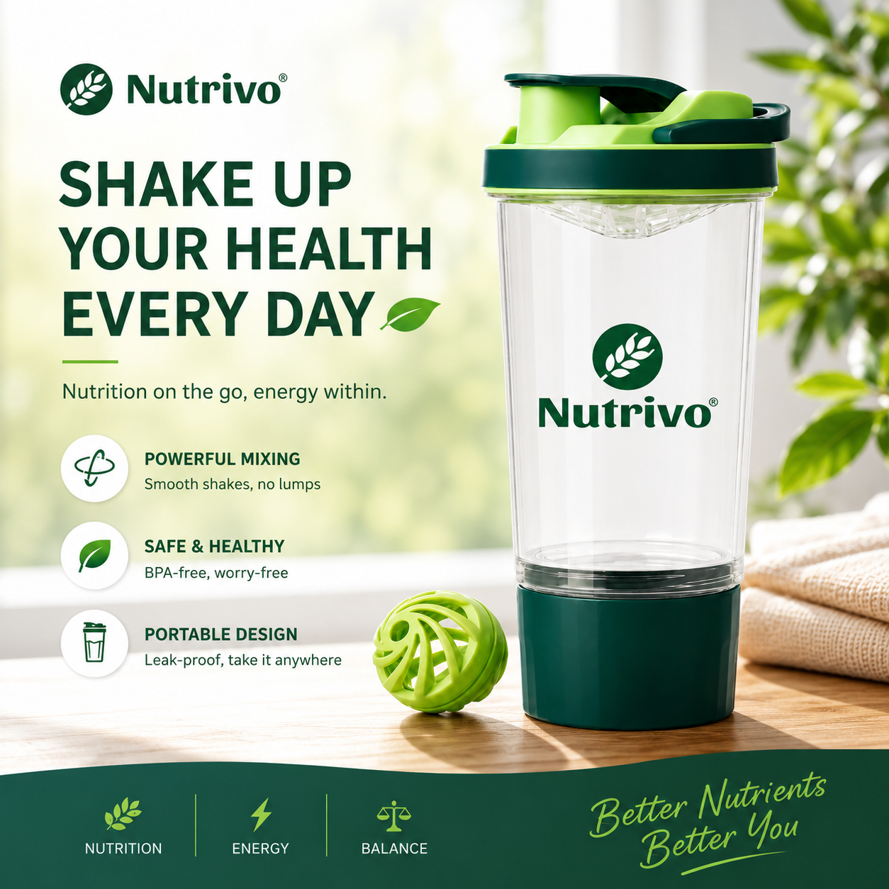 LImited Nutrivo Shaker Bottle