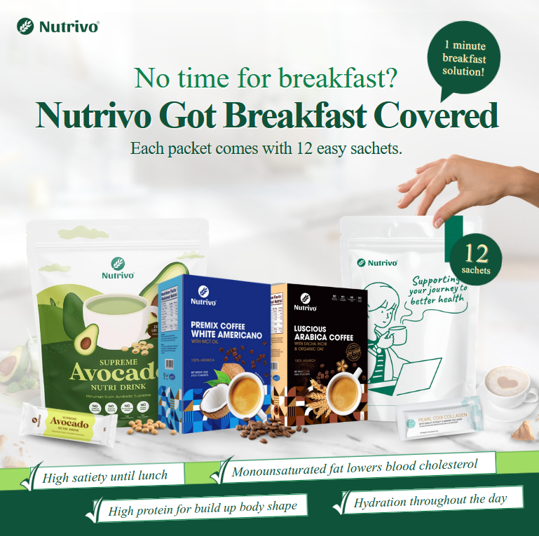 Nutrivo Zero Cholesterol Breakfast Choice | As low as RM2.9/day!