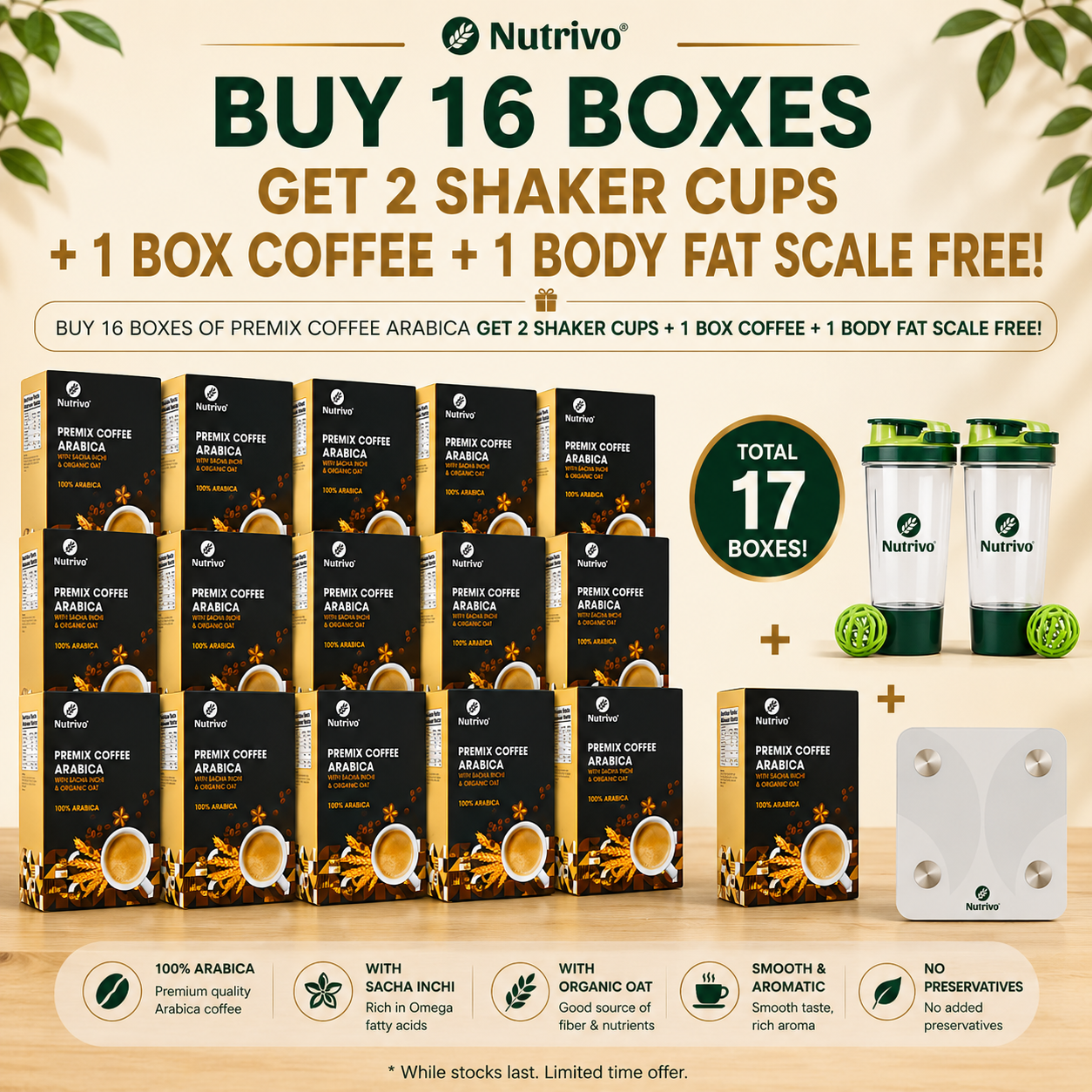 Luscious Premix Coffee Arabica with Sacha Inchi & Organic Oat 25g x 15s