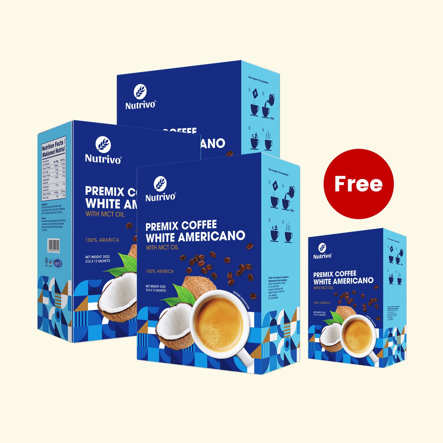 Keto Premix Coffee White Americano with MCT Oil 21g x 12s
