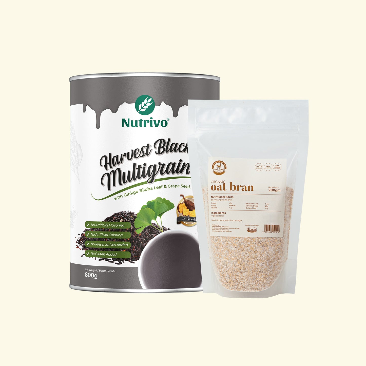 Harvest Black Multigrain + Oat Bran Breakfast Set