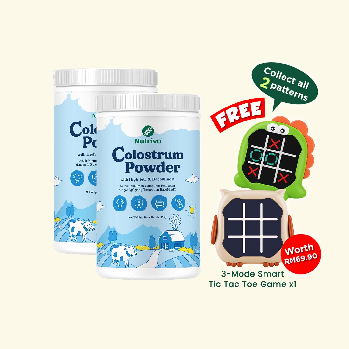 Colostrum Powder with High IgG & BacoMind 500g