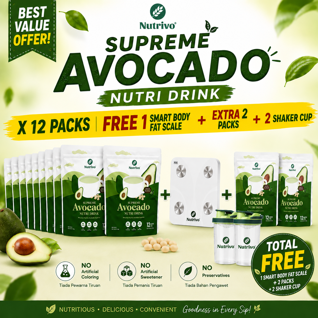 Supreme Avocado Nutri Drink 30g x 12 Sticks