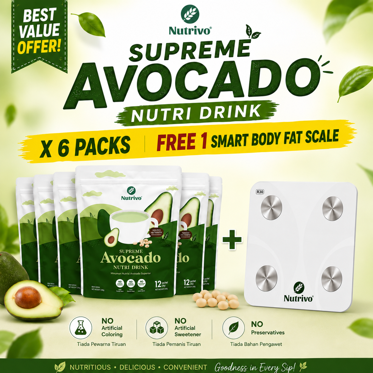 Supreme Avocado Nutri Drink 30g x 12 Sticks