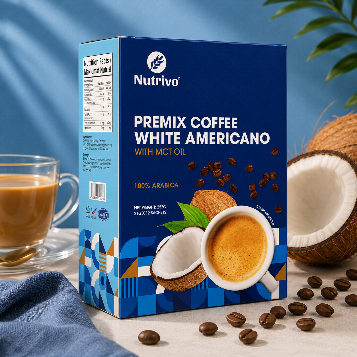 Keto Premix Coffee White Americano with MCT Oil 21g x 12s