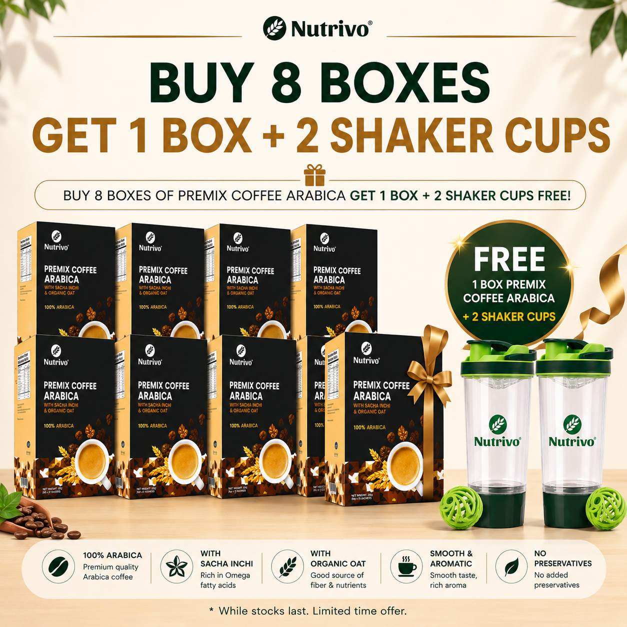 Luscious Premix Coffee Arabica with Sacha Inchi & Organic Oat 25g x 15s