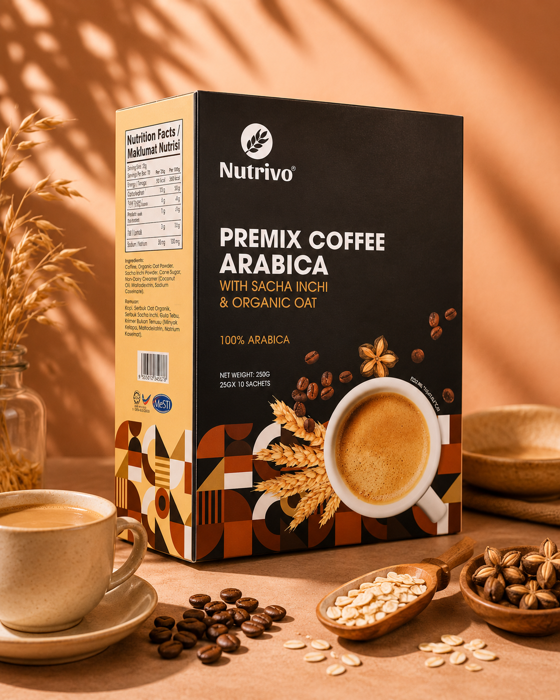 Luscious Premix Coffee Arabica with Sacha Inchi & Organic Oat 25g x 15s