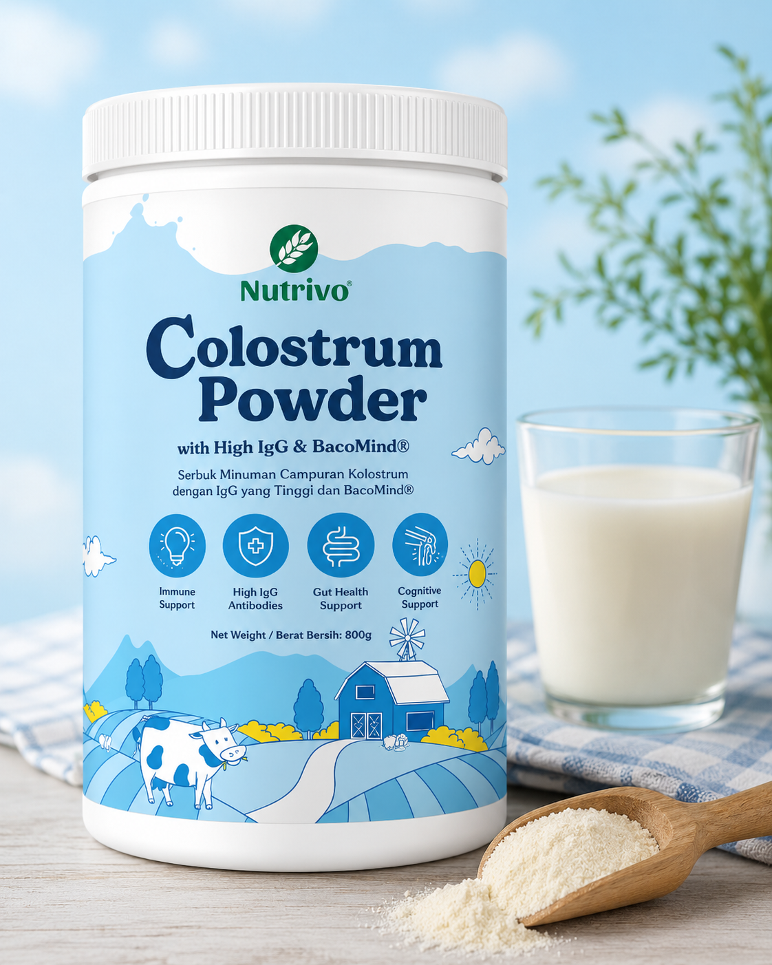 Colostrum Powder with High IgG & BacoMind 500g