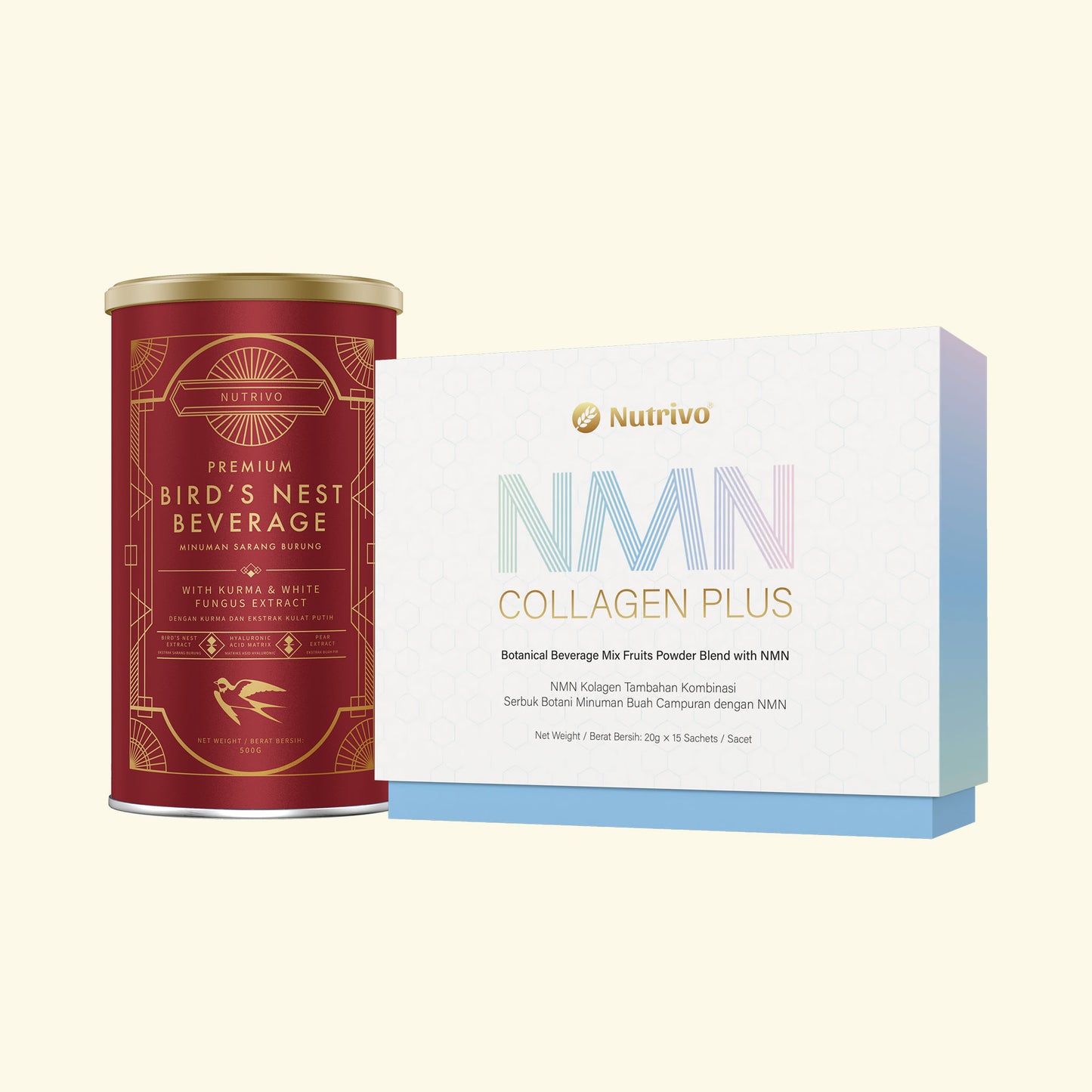 [Mother's day Bundle] Nutrivo Premium Bird's Nest Beauty Beverage 500g + NMN 500mg Collagen Plus 20g x 15s + Nutrivo Eco Friendly Bag
