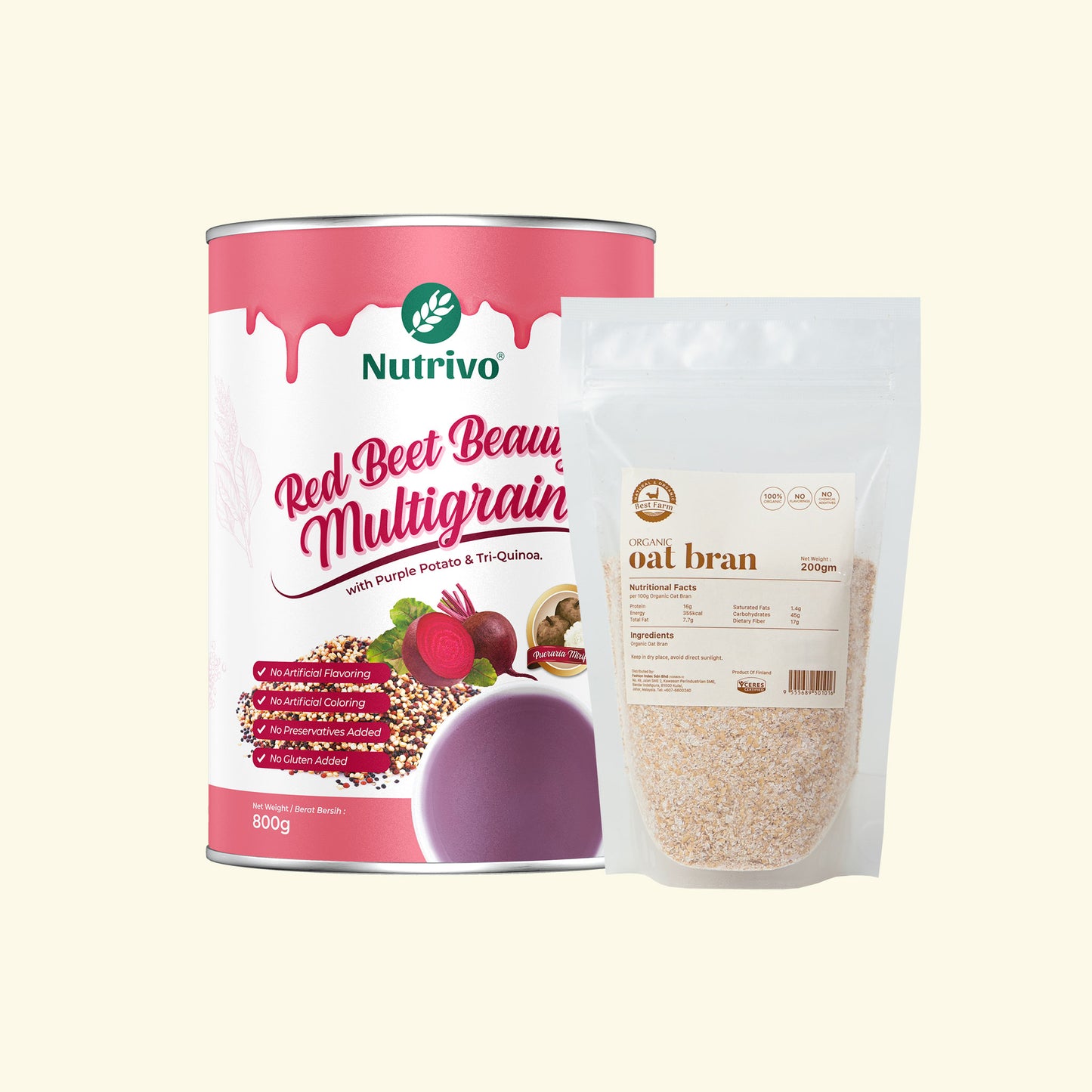 Red Beet Beauty + Oat Bran Tea-break Set