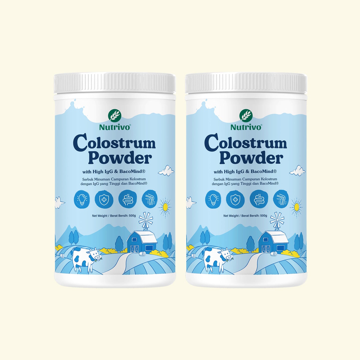 Colostrum Powder with High IgG & BacoMind 500g  [2 Btl Set]