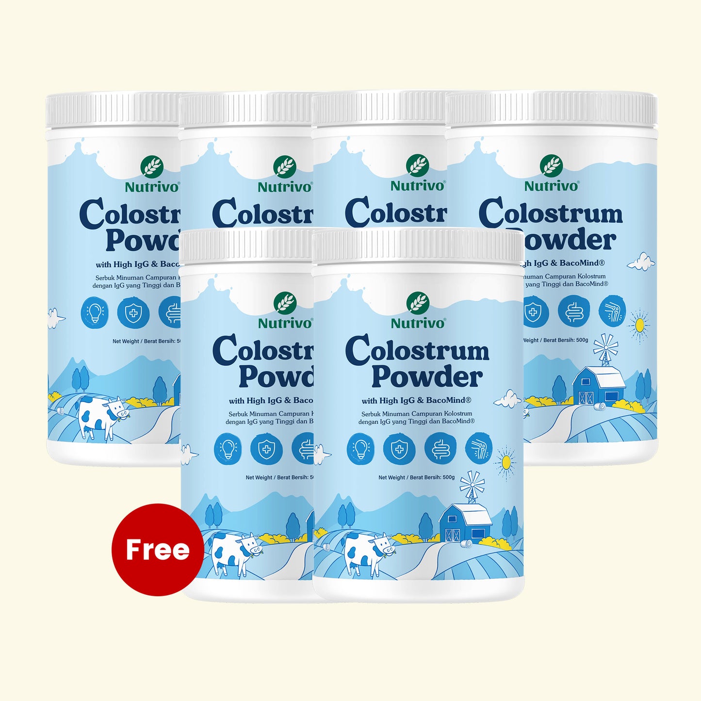 Colostrum Powder with High IgG & BacoMind 500g  [Buy 4 Free 2 Btl Set]