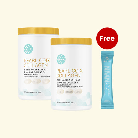 [Bundle Set] Pearl Coix Collagen 500g x 2 Blt - Free NMN Collagen Plus 20g x 1s