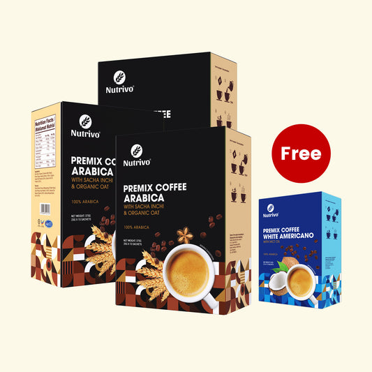Luscious Premix Coffee Arabica with Sacha Inchi x 3 Box + Free - Keto Premix Coffee with MCT Oil x 1 Box [Buy 3 Free 1 Set]