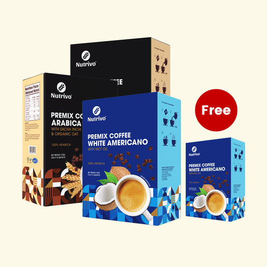 Luscious Coffee Arabica with Sacha Inchi x 2 + Keto Coffee with MCT Oil x 1 + Free - Keto Coffee with MCT Oil x 1 [Buy 3 Free 1 Set]